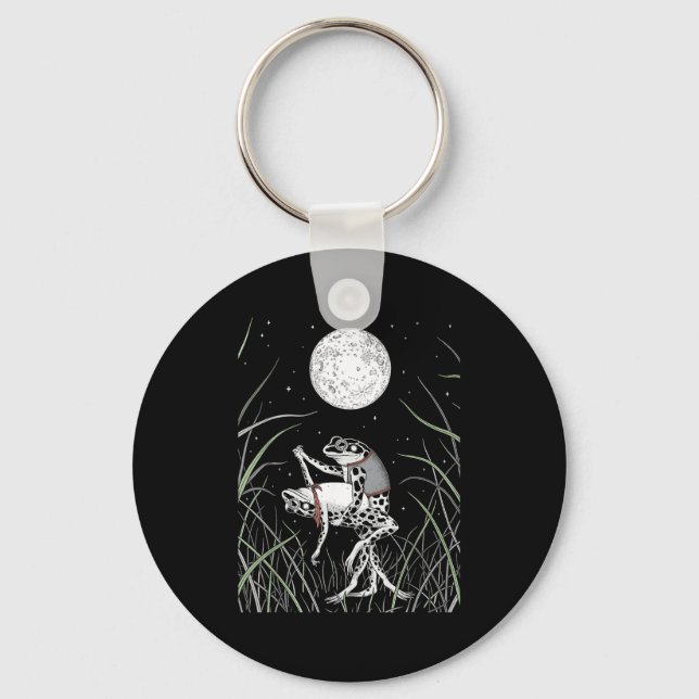 Valentine frog under the moon  key ring (Front)