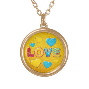 Valentine Fun 3D Mix and Match 2 Gold Plated Necklace