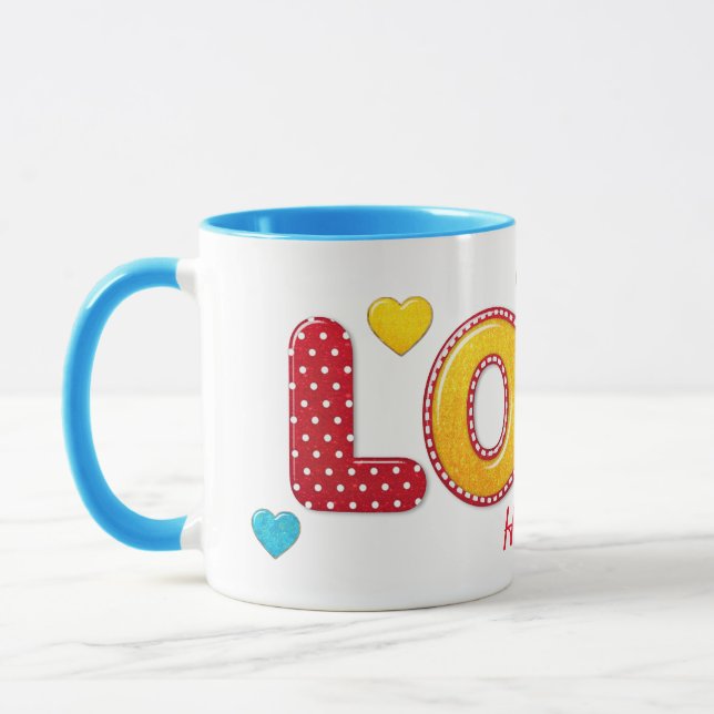 Valentine Fun 3D Mix and Match PERSONALIZED NAME Mug (Left)