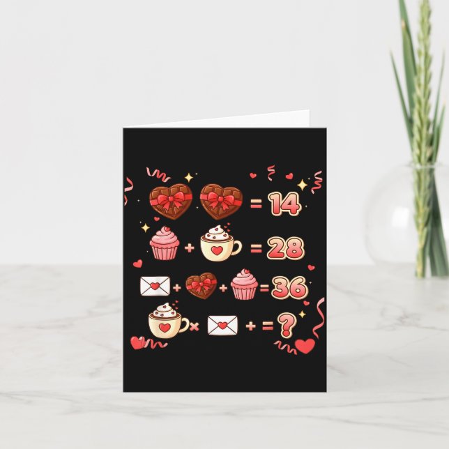 Valentine Funny Math Equation 6 7 Six Seven Meme T Card (Front)