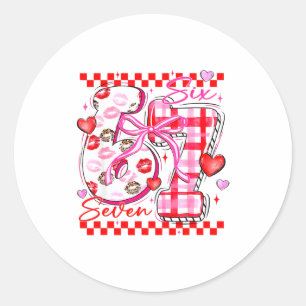 Valentine Funny Six Seven 6 7 Meme Slang Men Women Classic Round Sticker
