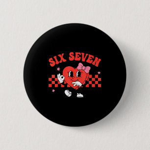 Valentine Funny Six Seven Heart Bow Meme Gen Alpha 6 Cm Round Badge