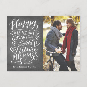 Valentine Future Mr. and Mrs. Photo Save The Date Announcement Postcard