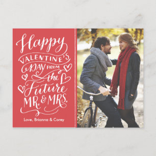 Valentine Future Mr. and Mrs. Photo Save The Date Announcement Postcard