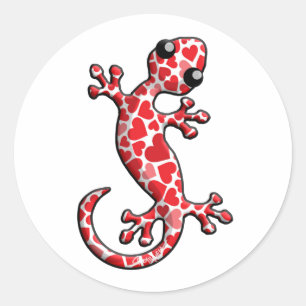 Valentine Gecko Lizards Classic Round Sticker