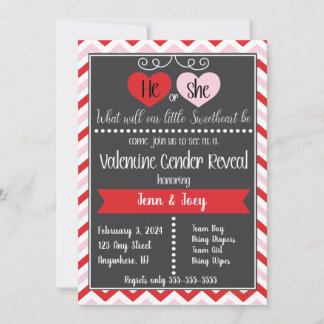 Valentine Gender Reveal Invitation
