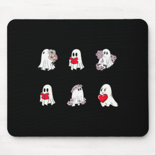 Valentine Ghosts Reading A Book Teacher Bookworm  Mouse Pad
