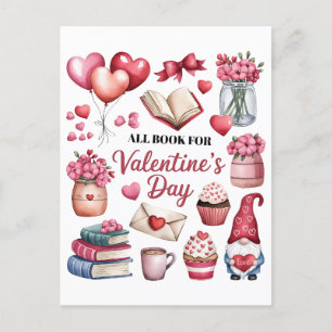 Valentine Gift All Book for Valentines Day Postcard