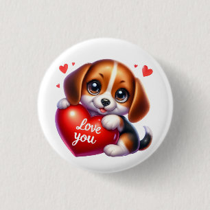 Valentine Gift - Beagle Treasures 3 Cm Round Badge