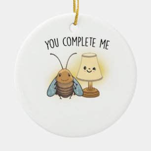 Valentine Gift Bee You Complete Me Ceramic Ornament