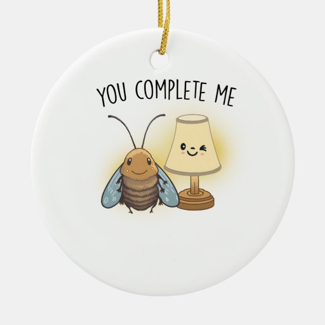 Valentine Gift Bee You Complete Me Ceramic Ornament (Front)