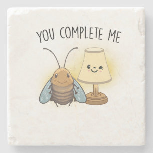 Valentine Gift Bee You Complete Me Stone Coaster