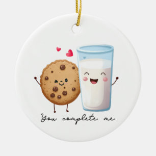 Valentine Gift Cookie You Complete Me Ceramic Ornament