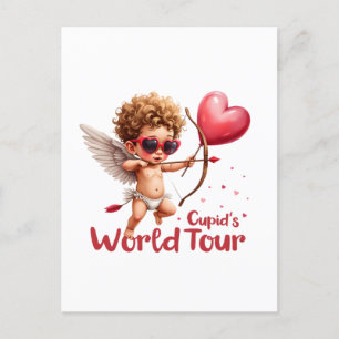 Valentine Gift Cupid's World Tour Postcard