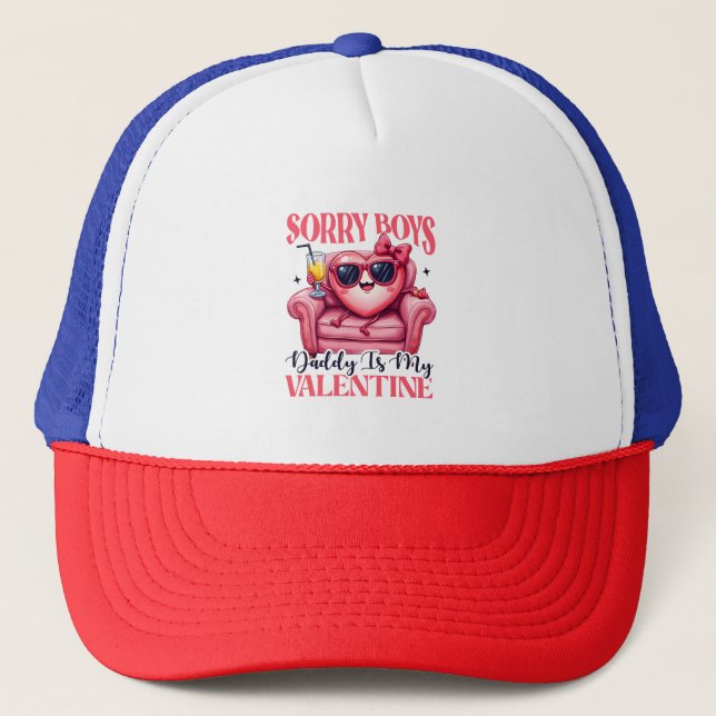 Valentine Gift | Daddy Is My Valentine Trucker Hat (Front)