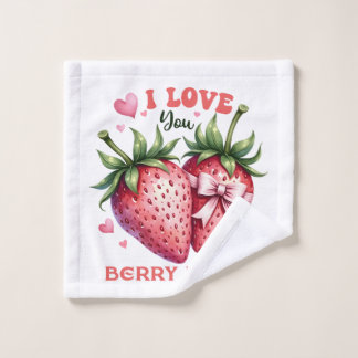 Valentine Gift | I Love You Berry Much Wash Cloth