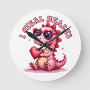 Valentine Gift   I Steal Hearts Round Clock