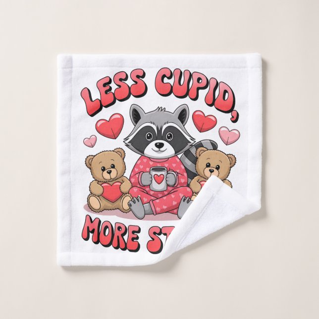 Valentine Gift | Less Cupid More Stupid Wash Cloth (Wash Cloth)