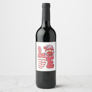 Valentine Gift LOVE Gnome Wine Label