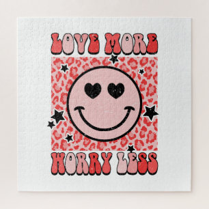 Valentine Gift Love More Worry Less Jigsaw Puzzle