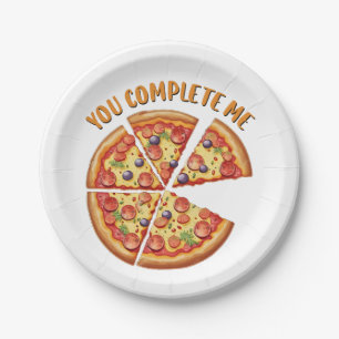 Valentine Gift Pizza You Complete Me Paper Plate