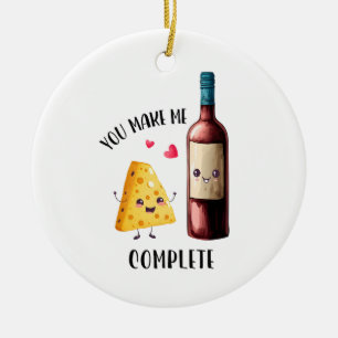 Valentine Gift You Make Me Complete Ceramic Ornament