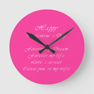 Valentine gifts for my wife round clock