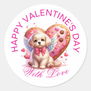 Valentine Gifts - Pawsitively Adorable Puppy 10 Classic Round Sticker