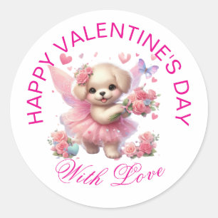 Valentine Gifts - Pawsitively Adorable Puppy 17 Classic Round Sticker