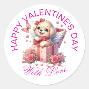 Valentine Gifts - Pawsitively Adorable Puppy 23 Classic Round Sticker