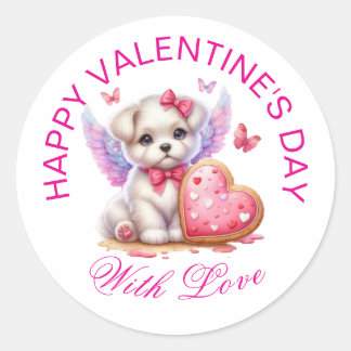 Valentine Gifts - Pawsitively Adorable Puppy 24 Classic Round Sticker