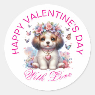 Valentine Gifts - Pawsitively Adorable Puppy 4 Classic Round Sticker