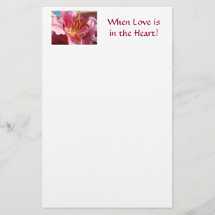 VALENTINE GIFTS Stationery Love in the Heart! Lily