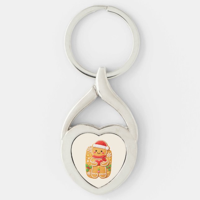 Valentine Gingerbread man Key Ring (Front)