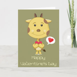 Valentine Giraffe Card