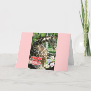 Valentine Giraffe Holiday Card