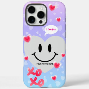 Valentine Glass Heart Balloon Bubblegum Couple iPhone 16 Pro Max Case