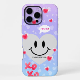 Valentine Glass Heart Balloon Bubblegum Couple iPhone 16 Pro Max Case