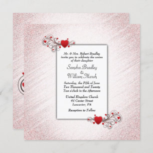 Valentine Glitter  Wedding Invitation