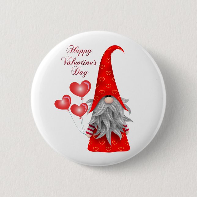 Valentine Gnome Button (Front)