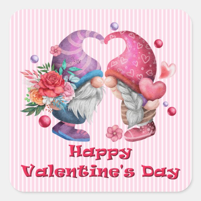 Valentine Gnome Couple Stickers (Front)