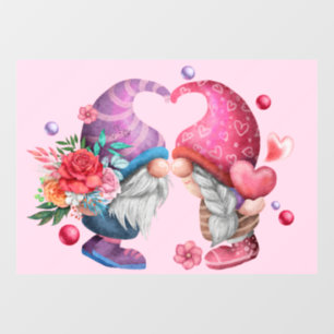 Valentine Gnome Couple Window Cling