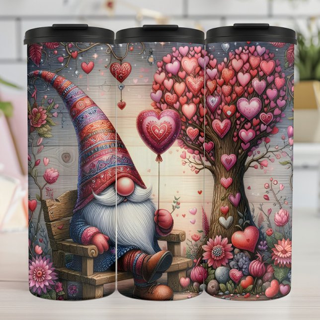 Valentine Gnome Heart Tree Thermal Tumbler (Creator Uploaded)