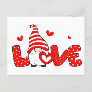 Valentine gnome postcard