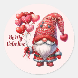 Valentine Gnome Sticker – Heart Balloon Design