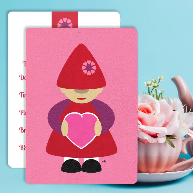 Valentine Gnome with Heart Invitation (Creator Uploaded)