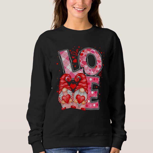 Valentine Gnomes Heart Valentine's Day Gnome Love  Sweatshirt (Front)