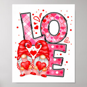 Valentine Gnomes Heart Valentines Day Gnome Love T Poster