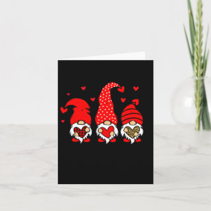 Valentine Gnomes Holding Heart Leopard Happy Valen Card