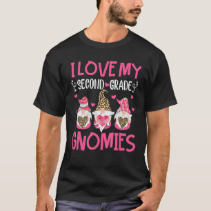 Valentine Gnomes Holding Heart Leopard Love My Sec T-Shirt